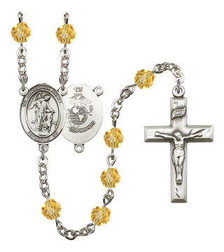 Guardian Angel and Marine Corp Rosary with Topaz Beads