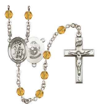 Silver-Plated 6mm Guardian Angel / Marine Corp Rosary
