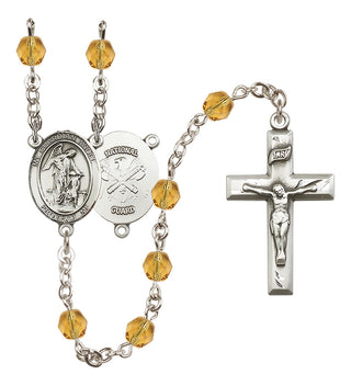 Silver-Plated 6mm Guardian Angel / Nat'l Guard Rosary