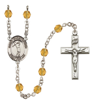 Silver-Plated 6mm Saint Christopher/Golf Rosary