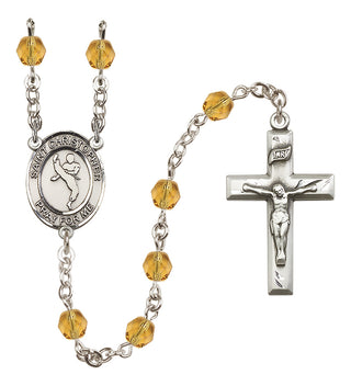 Silver-Plated 6mm Saint Christopher/Martial Arts Rosary