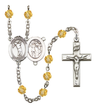 Saint Sebastian and Golf Rosary with Topaz Beads