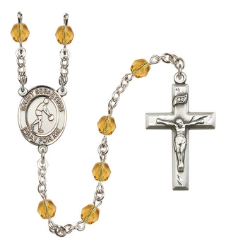 Silver-Plated 6mm Saint Sebastian/Basketball Rosary