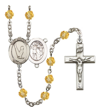 Saint Sebastian and Gymnastics Rosary with Topaz Beads