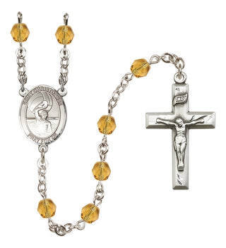 Silver-Plated 6mm Saint Christopher/Water Polo Men Rosary