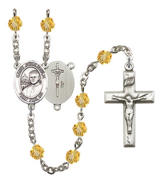 Saint John Paul II Rosary with Topaz Beads
