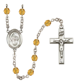 Silver-Plated 6mm Saint Sharbel  Engraved Catholic Rosaries