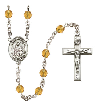 Silver-Plated 6mm Saint Deborah  Engraved Catholic Rosaries