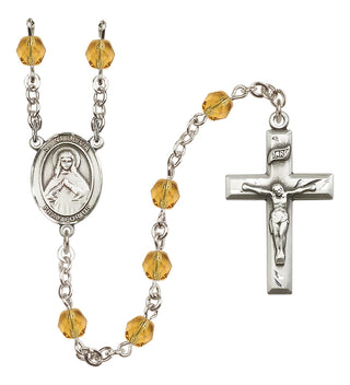 Silver-Plated 6mm Saint Olivia  Engraved Catholic Rosaries