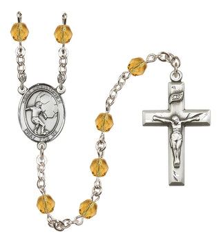Silver-Plated 6mm Saint Christopher/Soccer Rosary