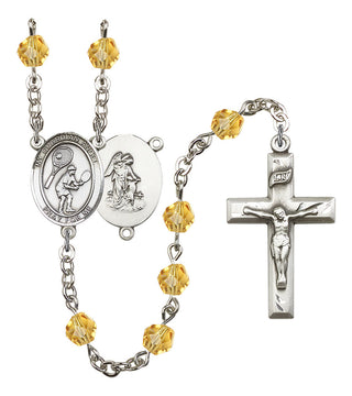 Guardian Angel and Tennis Rosary with Topaz Beads