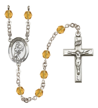 Silver-Plated 6mm Guardian Angel/Softball Rosary