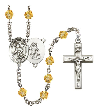 Guardian Angel and Swimming Rosary with Topaz Beads