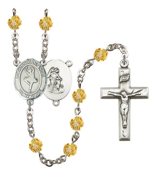 Guardian Angel and Dance Rosary with Topaz Beads
