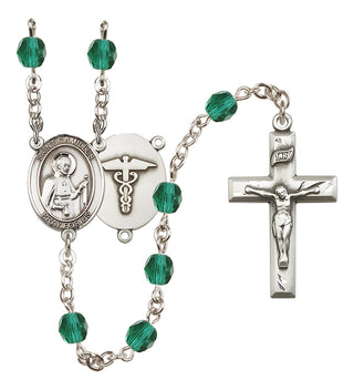 Silver-Plated 6mm Saint Camillus of Lellis / Nurse Rosary