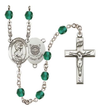 Silver-Plated 6mm Saint Christopher / Coast Guard Rosary