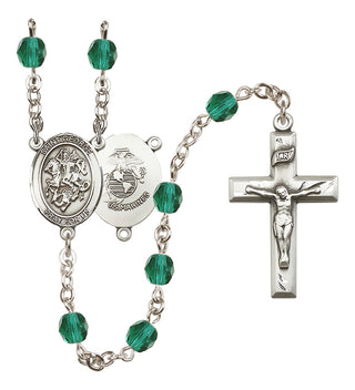 Silver-Plated 6mm Saint George / Marines Rosary