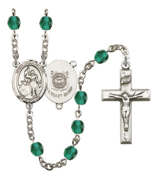 Saint Joan of Arc and Coast Guard Rosary with Zircon Beads