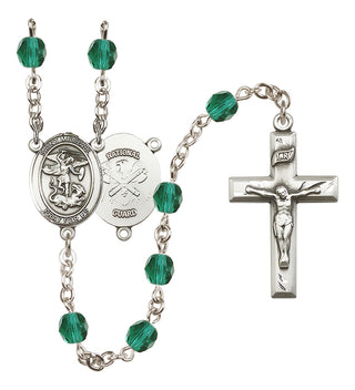 Silver-Plated 6mm Saint Michael / Nat'l Guard Rosary
