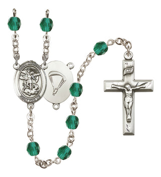 Silver-Plated 6mm Saint Michael / Paratrooper Rosary