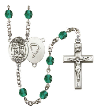 Saint Michael and Paratrooper Rosary with Zircon Beads