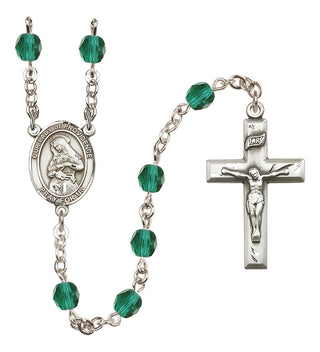 Silver Plated 6mm Fire Polished Our Lady of Providence Rosary in Zircon