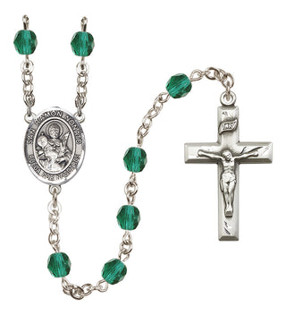 Silver Plated 6mm Fire Polished San Ramon Nonato Rosary in Zircon