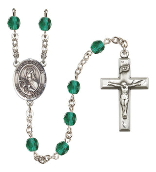 Silver-Plated 6mm Santa Teresita  Engraved Catholic Rosaries