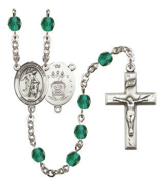 Guardian Angel and Air Force Rosary with Zircon Beads