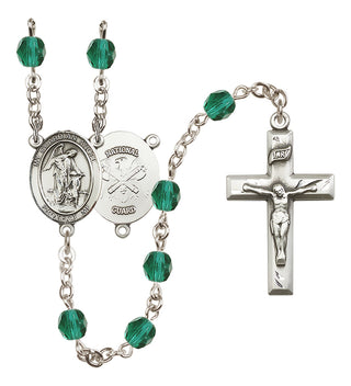 Silver-Plated 6mm Guardian Angel / Nat'l Guard Rosary