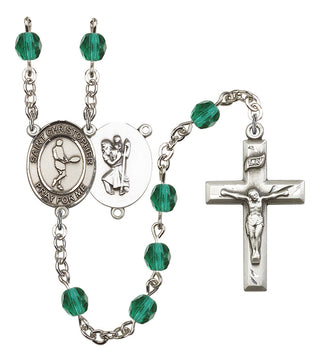 Saint Christopher and Tennis Rosary with Zircon Beads
