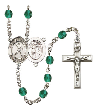 Saint Sebastian and Football Rosary with Zircon Beads