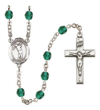 Silver-Plated 6mm Saint Sebastian/Golf Rosary