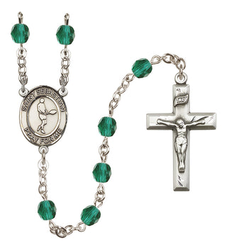 Silver-Plated 6mm Saint Sebastian/Tennis Rosary
