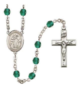 Silver-Plated 6mm Saint Sebastian/Wrestling Rosary