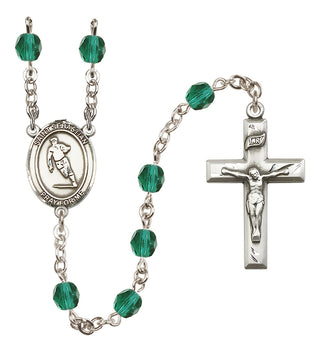 Silver-Plated 6mm Saint Sebastian / Rugby Rosary
