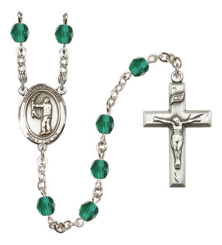Silver-Plated 6mm Saint Sebastian / Archery Rosary