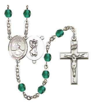 Saint CHRISTOPHER and Water Polo-Women Rosary with Zircon Beads