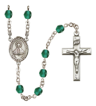 Silver Plated 6mm Fire Polished Our Lady of San Juan Rosary in Zircon