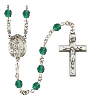 Silver Plated 6mm Fire Polished Saint Remigius of Reims Rosary in Zircon