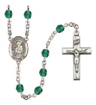 Silver Plated 6mm Fire Polished Saint Christina the Astonishing Rosary in Zircon