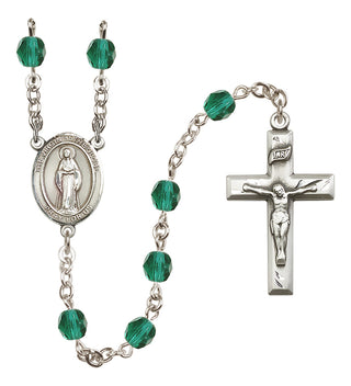 Silver-Plated 6mm Virgin of the Globe  Engraved Catholic Rosaries