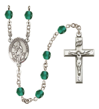 Silver Plated 6mm Fire Polished Our Lady of Assumption Rosary in Zircon