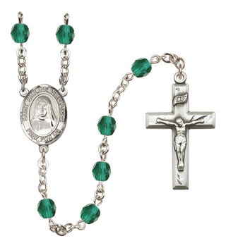 Silver Plated 6mm Fire Polished Saint Pauline Visintainer Rosary in Zircon