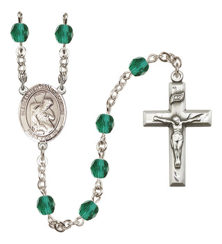 Silver Plated 6mm Fire Polished Blessed Herman the Cripple Rosary in Zircon