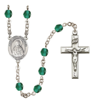Silver Plated 6mm Fire Polished Saint Lydia Purpuraria Rosary in Zircon
