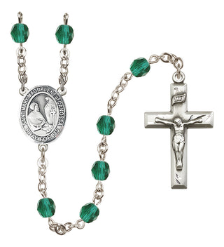 Silver Plated 6mm Fire Polished Saint Mary Magdalene of Canossa Rosary in Zircon