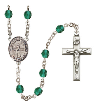 Silver Plated 6mm Fire Polished Saint Medard of Noyon Rosary in Zircon