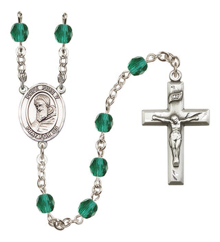 Silver-Plated 6mm Pope Pius V  Engraved Catholic Rosaries