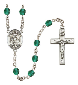 Silver Plated 6mm Fire Polished Saint Vladimir Rosary in Zircon